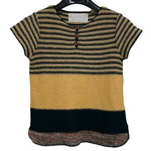 Anthropologie Change of the Moon Yellow & Blue Wool Blend Sweater Shirt Medium